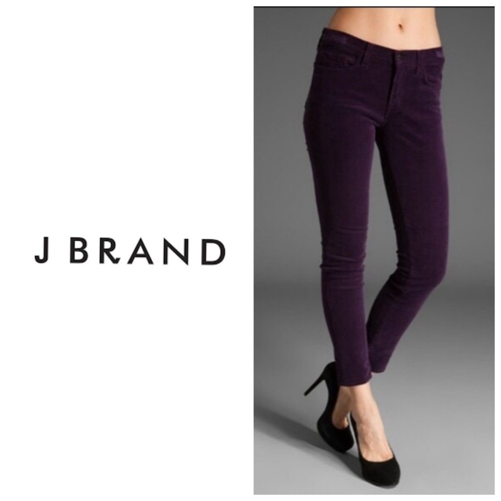 J BRAND Purple Corduroy Skinny Jeans